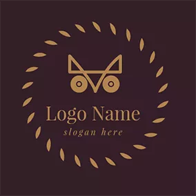 Logótipo Coruja Yellow Circle and Abstract Owl logo design