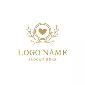 Beauty Logo Yellow Circle and Decoration logo design