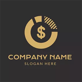 Logotipo De Dólar Yellow Circle and Dollar Sign logo design