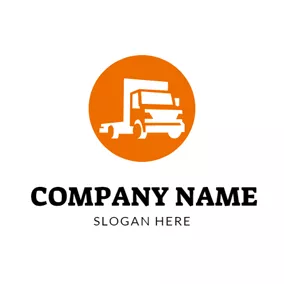 Logistics Logo Yellow Circle and Simple Truck logo design