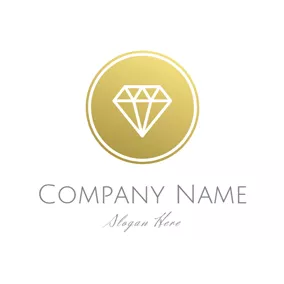Logótipo Diamante Yellow Circle and White Diamond logo design