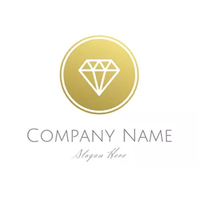 奢侈品 Logo Yellow Circle and White Diamond logo design