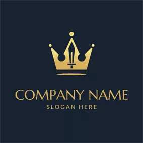 Imperial Logo Yellow Crown and Sword logo design