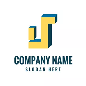 Logotipo J Yellow Cube and Letter J logo design