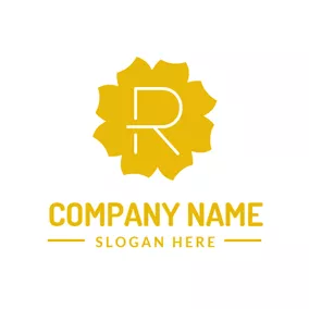 Aromatic Logo Yellow Flower and Letter R logo design