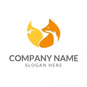 Animation Logo Yellow Foxtail and Orange Fox logo design