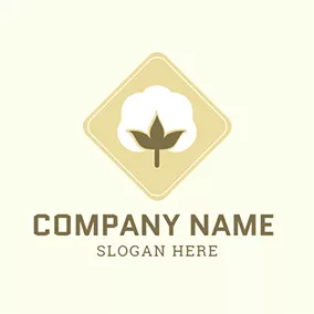 Logótipo De Algodão Yellow Frame and White Cotton logo design