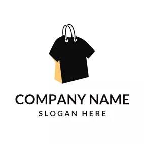 Kleidungsmarken Logo Yellow Handbag and Black T Shirt logo design