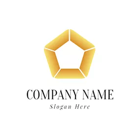 五角形logo Yellow Hexagon and Pentagon logo design