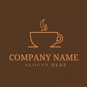 早安 Logo Yellow Hot Coffee and Good Morning logo design