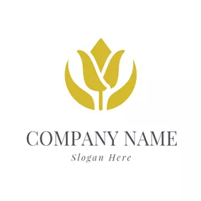Nature Logo Yellow Leaf and Flower logo design