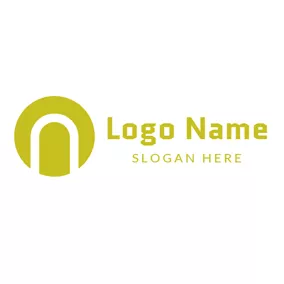 Circular Logo Yellow Letter N logo design