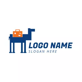 Corporate Logo Yellow Luggage and Blue Camel logo design
