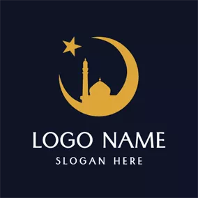 Church Logo Yellow Moon and Star logo design