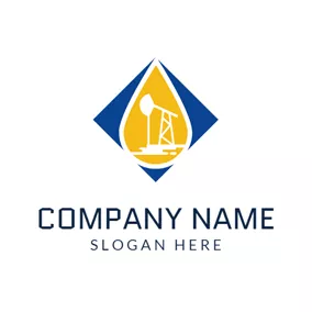 オイル　ロゴ Yellow Oil and Gas logo design