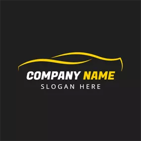 Voiture & Logo Auto Yellow Outlined Car logo design