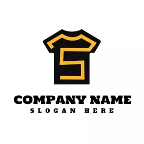T-shirt Logo Yellow Pattern and Black T Shirt logo design