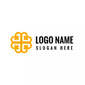 Mode Logo Yellow Pattern and Fashion Brand logo design
