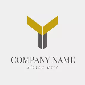 Polygon Logo Yellow Polygon and Letter Y logo design