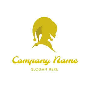 Logotipo Cómico Yellow Profile and Joker Hat logo design