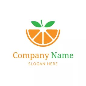 Vegan Logo Yellow Semicircle Orange logo design