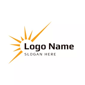 射線 Logo Yellow Shine and White Sun logo design