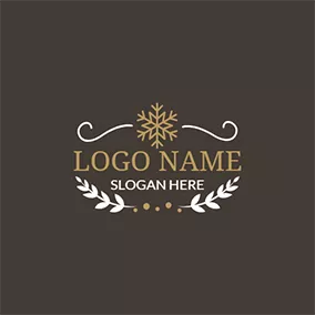 Decorative Logo Yellow Snowflake and White Branch logo design