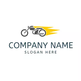Cyclist Logo Yellow Speed and Black Motorcycle logo design
