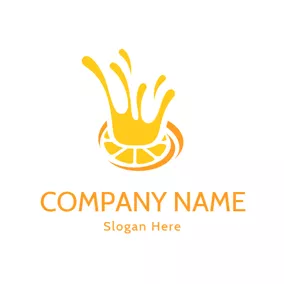果汁 Logo Yellow Splash Juice Icon logo design