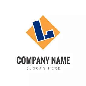 L Logo Yellow Square and Letter L logo design