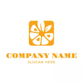 ドリンクのロゴ Yellow Square and White Tangerine logo design