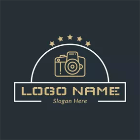 Photobooth Logo Yellow Star and Camera logo design