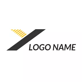 Yロゴ Yellow Stripe and Black Letter Y logo design