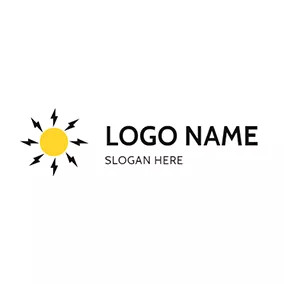 闪电 Logo Yellow Sun and Lightning logo design