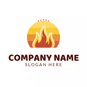 Blaze Logo Yellow Sun and Red Fire logo design