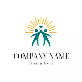 Non-profit Logo Yellow Sunlight and Abstract Person logo design