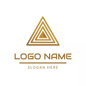 コラージュロゴ Yellow Surrounded Triangle Pyramid logo design