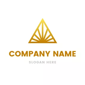 Glossy Logo Yellow Triangle and Ray logo design