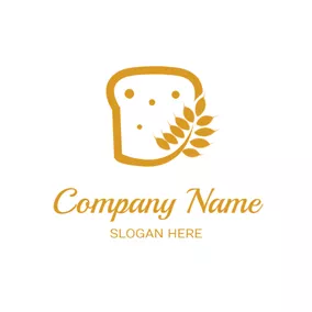 Cereal Logo Yellow Wheat and Bread logo design