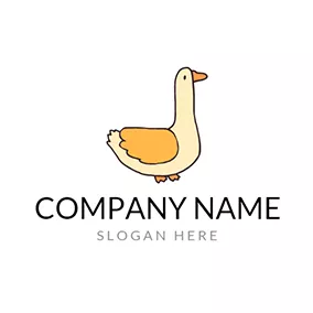 Duck Logo Yellow Wing and Duck logo design