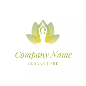 Floral Logo Yoga Lotus and Woman logo design