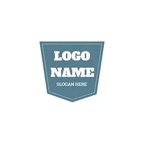 Background Logo Blue and White Badge logo design